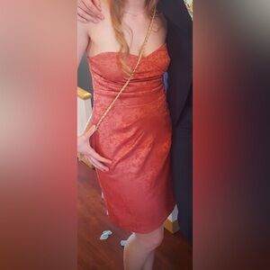 Mystic Burnt Rose Strapless Dress - Size Large